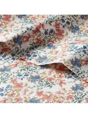 QUEEN Ditsy Floral Multi-Colored Pattern ~ 400TC 100% Cotton ~ 4 Pc Sheet Set